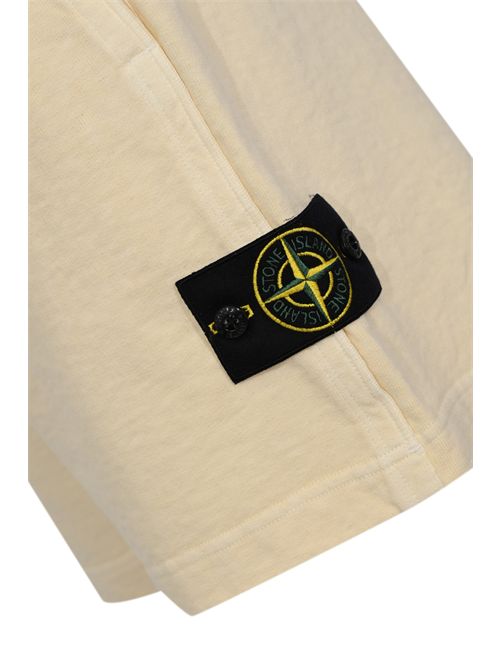 Bermuda 6200014 in felpa di cotone mafilé Ivory STONE ISLAND | 6200014S0060V0193